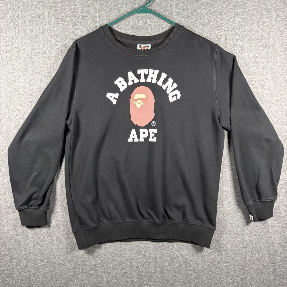 BAPE A Bathing Ape Nigo Era College Logo Crewneck Sweatshirt XL Made Japan